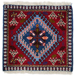 手織りペルシャ絨毯 ヤラメ 約43cm x 46cm トライバルラグ