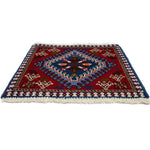 手織りペルシャ絨毯 ヤラメ 約43cm x 46cm トライバルラグ