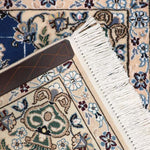 ペルシャ絨毯 ナイン ウール 玄関マット 青 (ブルー)