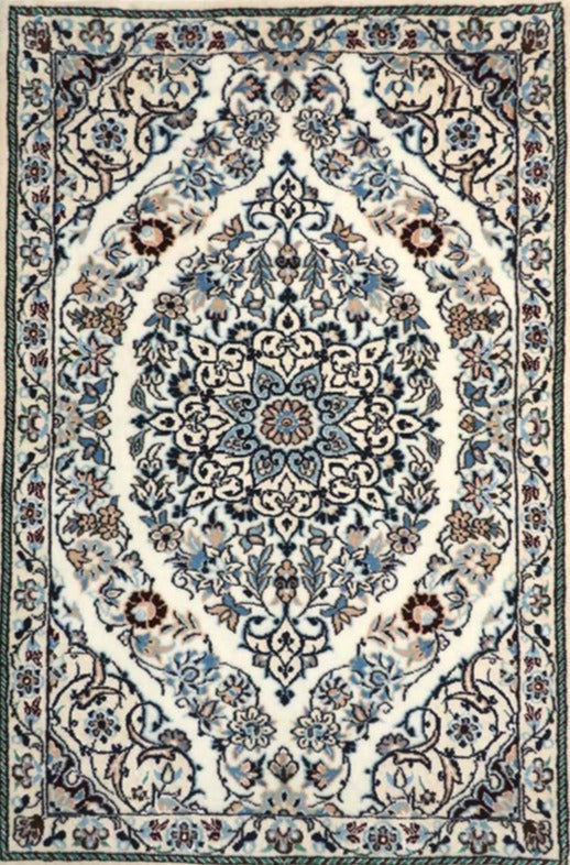 ペルシャ絨毯 ナイン ファインクオリティ ウール&シルク 約55cm x 80cm
