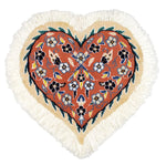 ペルシャ絨毯 ナイン産 ハート型 ウール 座布団 ピンク