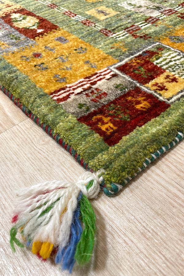 ペルシャギャッベ ファイン 53x81cm 緑 グリーン