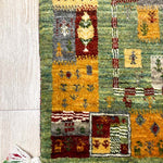 ペルシャギャッベ ファイン 53x81cm 緑 グリーン