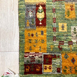 ペルシャギャッベ ファイン 53x81cm 緑 グリーン