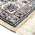 ペルシャ絨毯 ナイン ウール 玄関マット 白 (ホワイト)