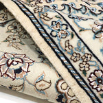 ペルシャ絨毯 ナイン ウール 玄関マット 白 (ホワイト)