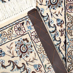 ペルシャ絨毯 ナイン ウール 玄関マット 白 (ホワイト)