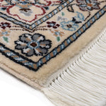 ペルシャ絨毯 ナイン ウール 玄関マット 水色 (ブルー)