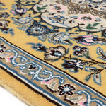 ペルシャ絨毯 ナイン ウール 玄関マット 黄色 (イエロー)