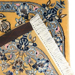 ペルシャ絨毯 ナイン ウール 玄関マット 黄色 (イエロー)