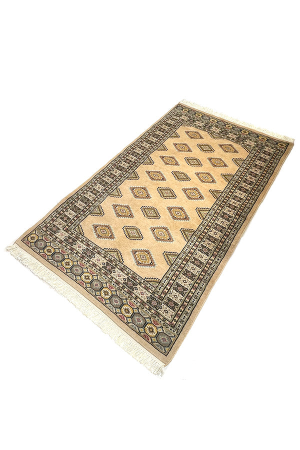 ベージュ 玄関マット(95x160cm)パキスタン絨毯【ラグ専門店】