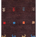 ペルシャ絨毯 ギャッベ ファイン 玄関マット 茶色