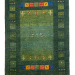 ギャッベ 玄関マット グリーン 緑