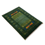 ギャッベ 玄関マット グリーン 緑