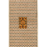 アフガンラグ 玄関マット アイボリー