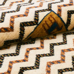 アフガンラグ 玄関マット アイボリー