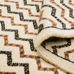 アフガンラグ 玄関マット アイボリー