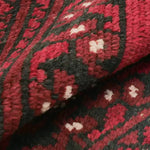 アフガニスタン絨毯 49x65cm 玄関マット 手織りラグ 赤