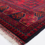 アフガニスタン絨毯 約97cm x 148cm ウール 赤 レッド