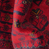 アフガニスタン絨毯 約97cm x 148cm ウール 赤 レッド