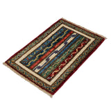 アフガニスタン産ガズニウールラグ モダンデザイン