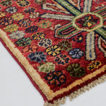 Afghan Ghazni wool handmade rug with geometric floral motifs