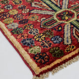 Afghan Ghazni wool handmade rug with geometric floral motifs