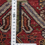 手紡ぎガズニウール使用 カラフルな花文様ラグの織り密度