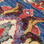 Afghan handmade Ghazni wool rug with twin palmette motifs