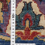 深みのあるブルーを基調としたガズニウール手織りカーペッの織り密度