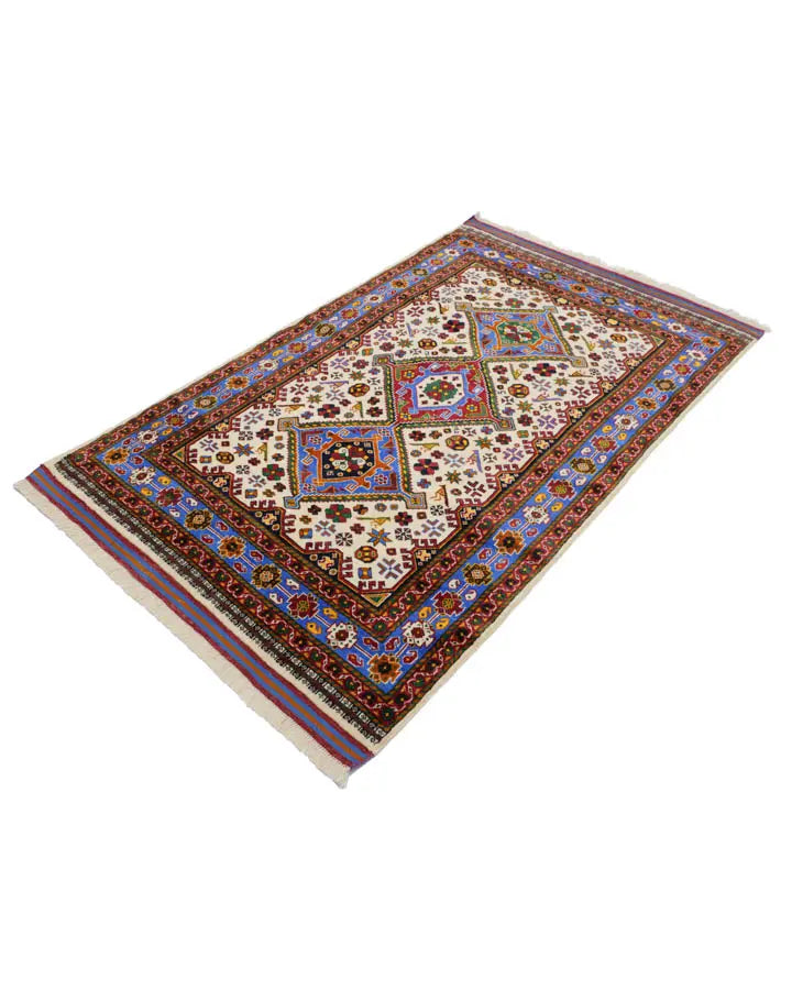 アフガニスタン絨毯 91x117cm トライバルラグ 手織り