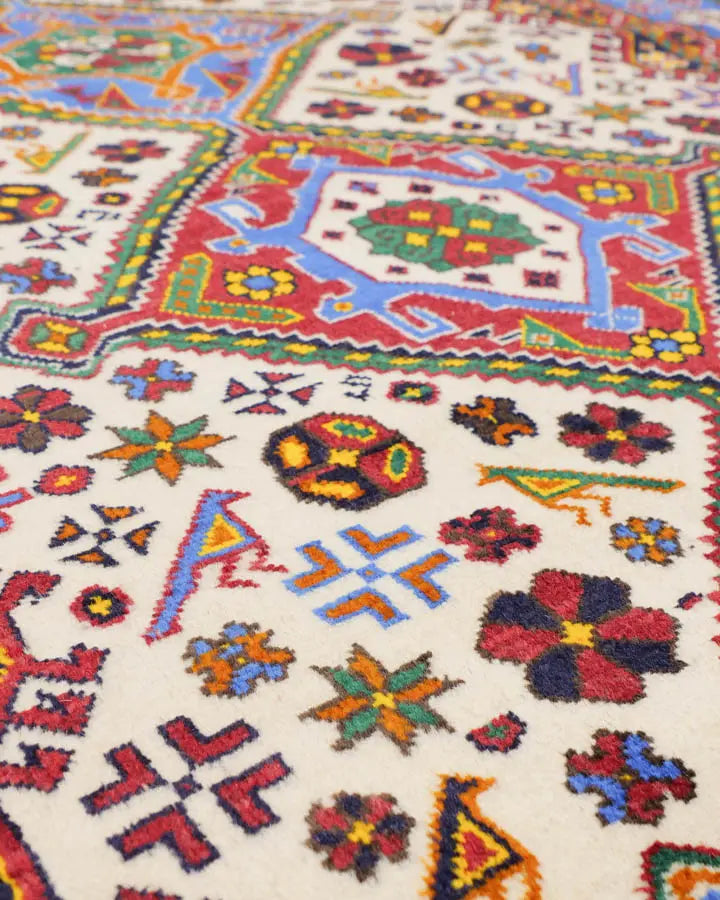 アフガニスタン絨毯 91x117cm トライバルラグ 手織り