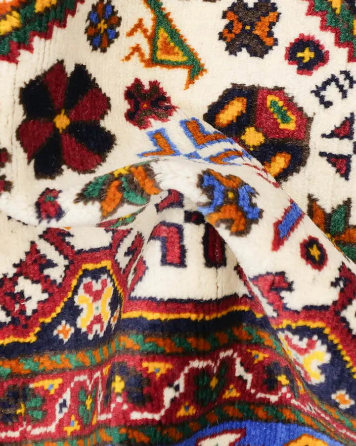 アフガニスタン絨毯 91x117cm トライバルラグ 手織り