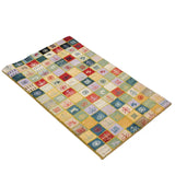 ペルシャ絨毯 ギャッベ 50x80cm 玄関マット カラフル 手織りラグ