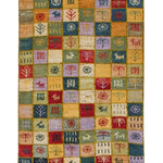 ペルシャ絨毯 ギャッベ 50x80cm 玄関マット カラフル 手織りラグ