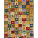 ペルシャ絨毯 ギャッベ 50x80cm 玄関マット カラフル 手織りラグ