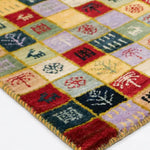 ペルシャ絨毯 ギャッベ 50x80cm 玄関マット カラフル 手織りラグ