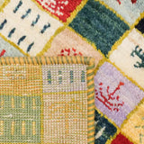 ペルシャ絨毯 ギャッベ 50x80cm 玄関マット カラフル 手織りラグ