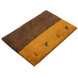 ペルシャ絨毯 ギャッベ 50x80cm 玄関マット 手織りラグ シンプル
