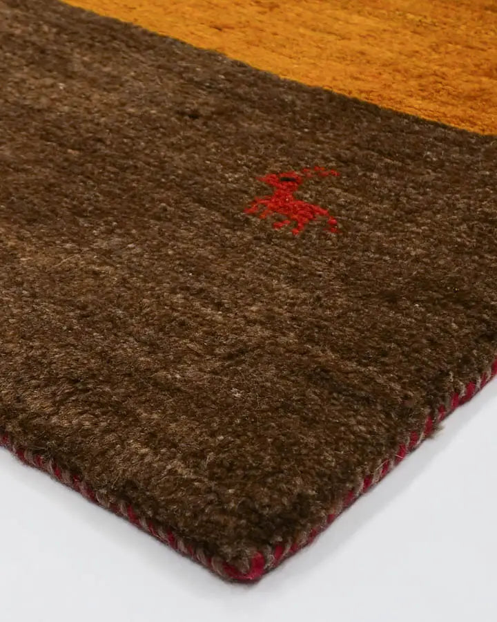 ペルシャ絨毯 ギャッベ 50x80cm 玄関マット 手織りラグ シンプル