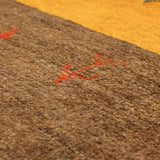 ペルシャ絨毯 ギャッベ 50x80cm 玄関マット 手織りラグ シンプル