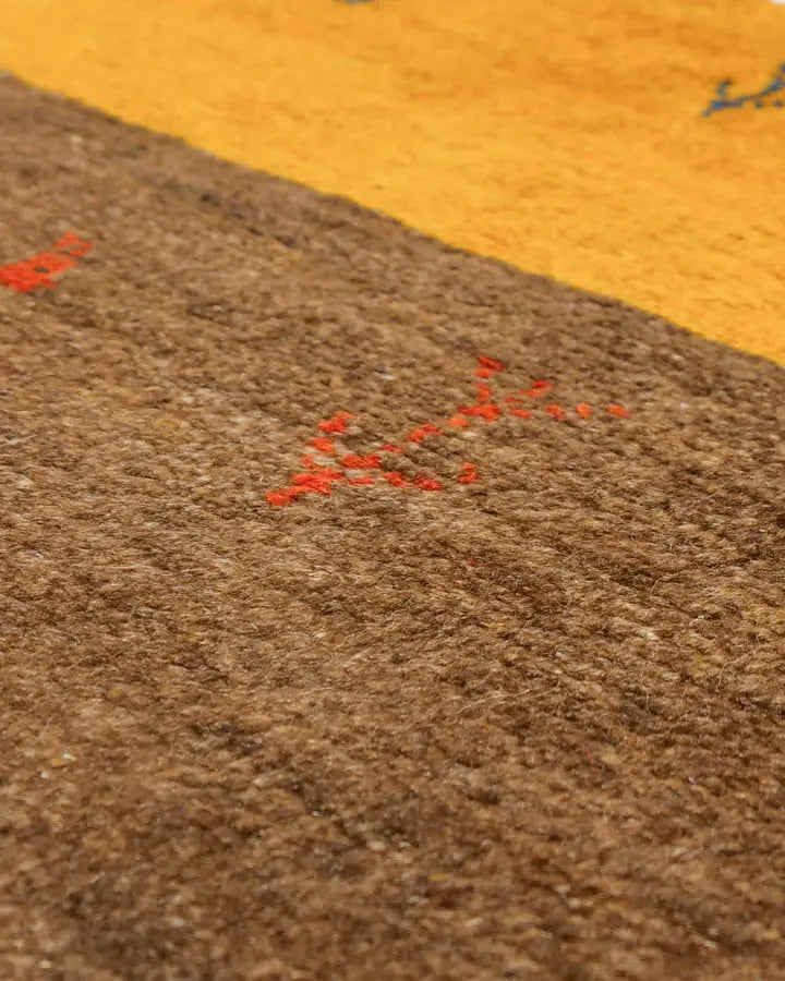 ペルシャ絨毯 ギャッベ 50x80cm 玄関マット 手織りラグ シンプル