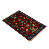 Afghan handmade Ghazni wool rug with Guldani vase motifs