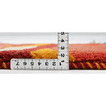 ペルシャ絨毯 ギャッベ 39x40cm 座布団 赤 夕日 手織りラグ