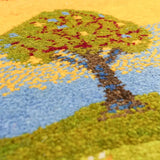 ペルシャ絨毯 ギャッベ 座布団サイズ 約36×38cm 生命の樹と自然の風景デザイン