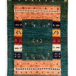 ギャッベ ペルシャ絨毯 緑