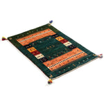 ギャッベ ペルシャ絨毯 緑