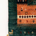 ギャッベ ペルシャ絨毯 緑