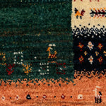 ギャッベ ペルシャ絨毯 緑