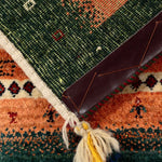 ギャッベ ペルシャ絨毯 緑